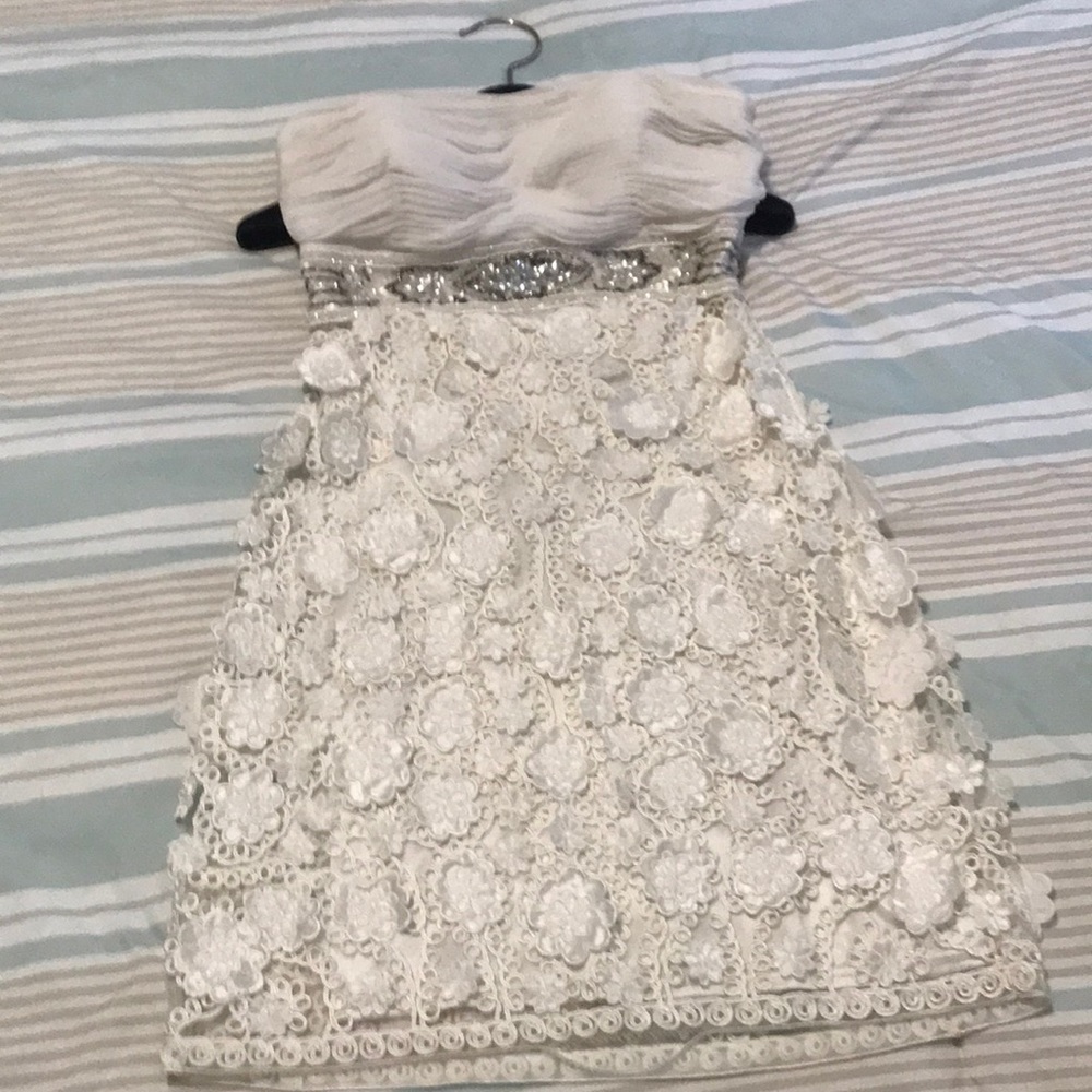 Sue Wong white cocktail dress